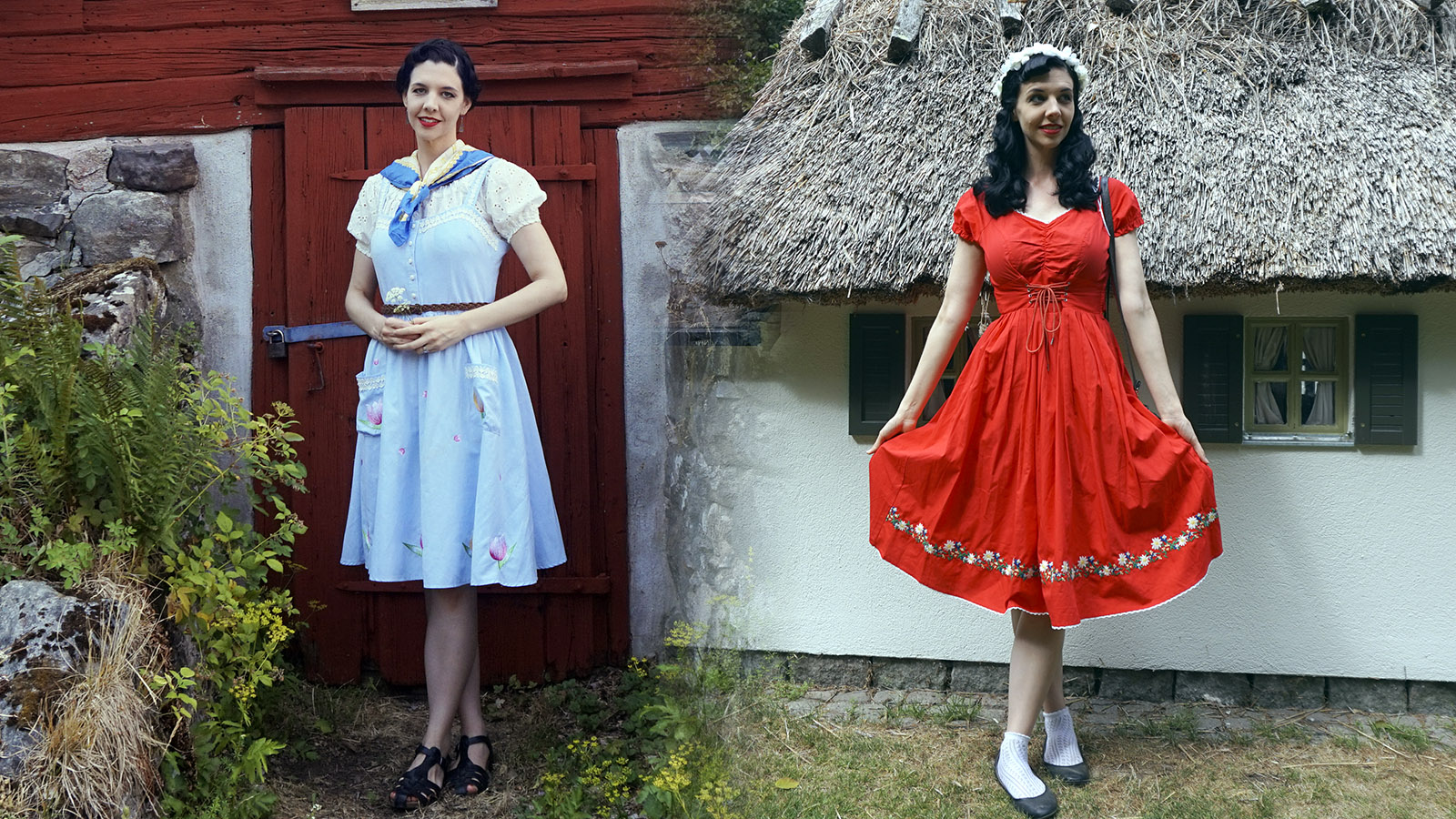 VINTAGE FOLK OUTFITS | Swedish Summer Lookbook | Cottagecore with Vintage  Charm