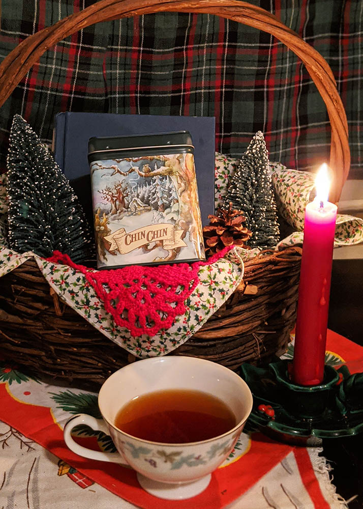 Cozy cottage tea time. Hygge cottage. Tea Spectral and It's a Charming Life blend.