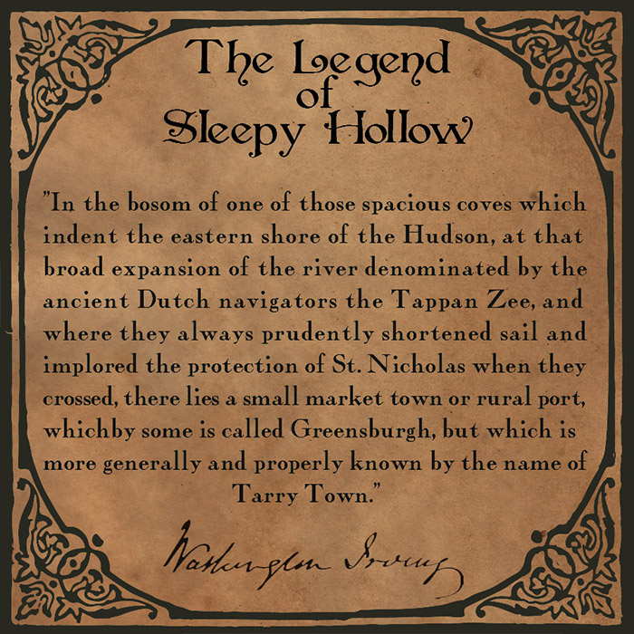 The Legend of Sleepy Hollow - Introduction paragraph. Signed by Washington Irving