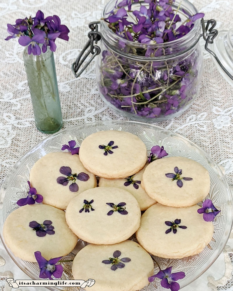 violet shortbread cookies - Recipe - www.itsacharminglife.com