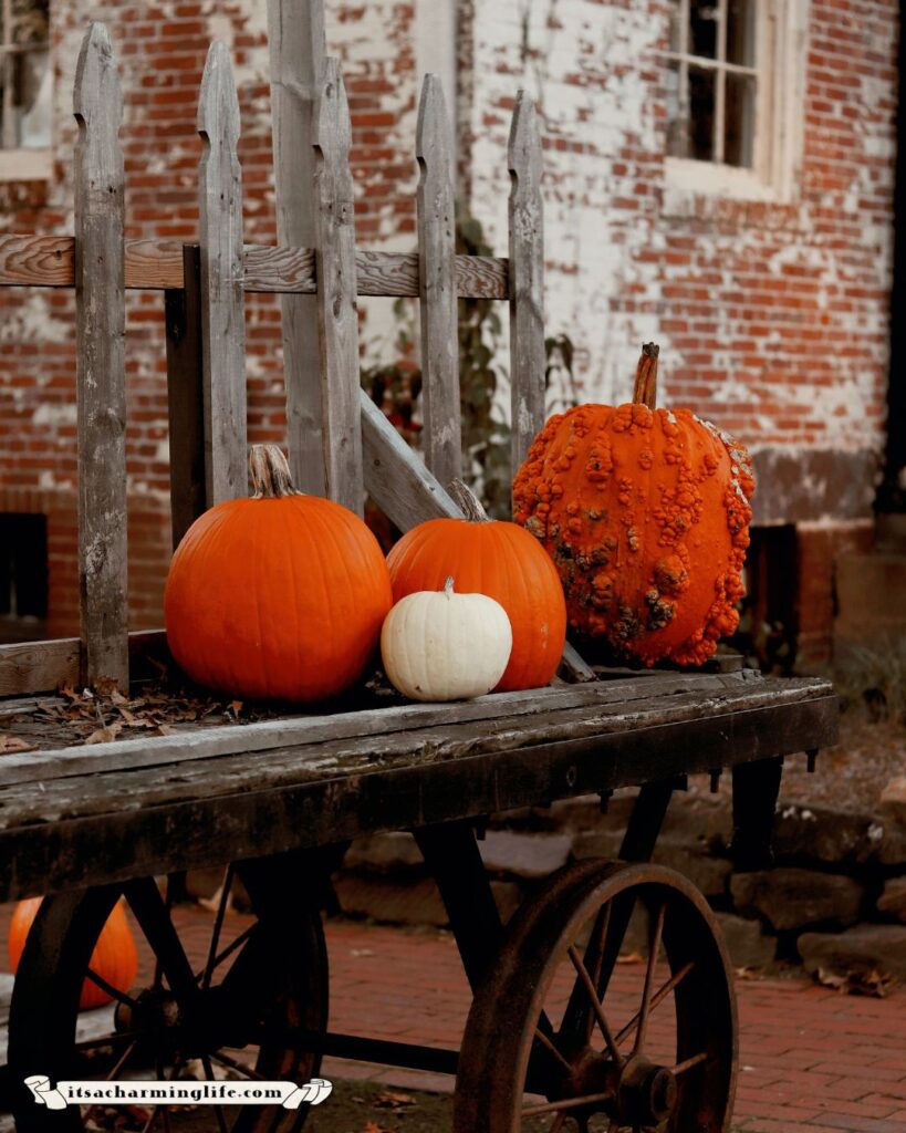Harvest time pumpkin wagon