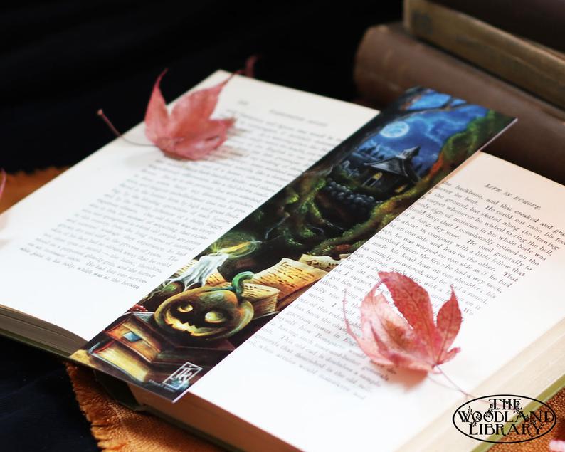 The Legend of Sleepy Hollow Bookmark available at "The Woodland Library" on Etsy - Art by Jonas LG Karlsson