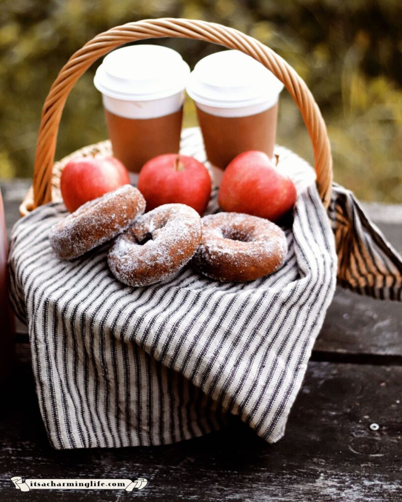 Orchard apple cider and donuts