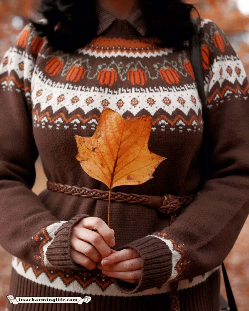 Sweater weather in a cozy autumn cardigan