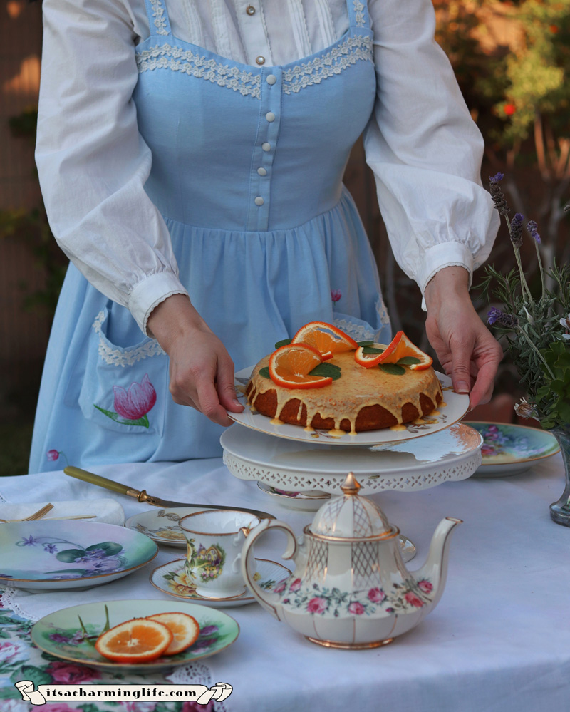 Cottagecore Tea Party - Sunny Orange Cake - Garden Themed Tea Party