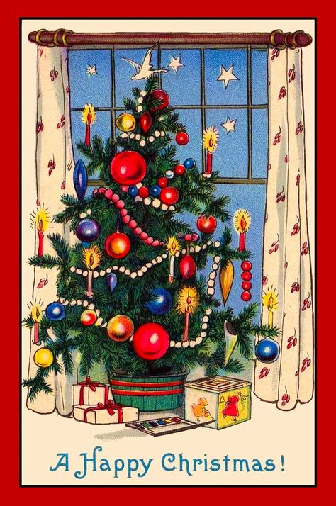 Vintage Christmas Card - Retro Holiday Postcard