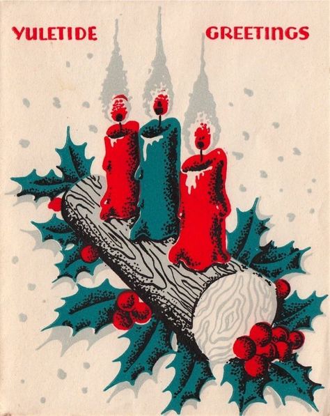 Vintage Christmas Card - Retro Holiday Postcard