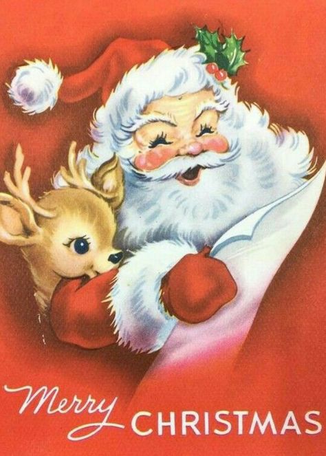 Vintage Christmas Card - Retro Holiday Postcard